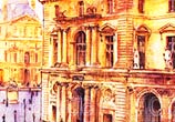Louvre watercolor painting by Aurora Wienhold
