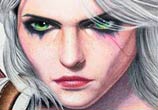 Ciri from The Witcher color drawing by Bajan Art