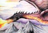 Smaug from Hobbit drawing by Bajan Art