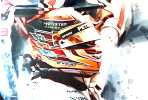Lewis Hamilton oil painting by Ben Jeffery