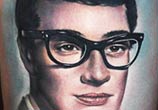 Portrait tattoo of Buddy Holly by Benjamin Laukis