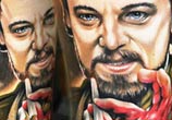 Leonardo di Caprio portrait tattoo by Benjamin Laukis