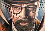 Heisenberg portrait tattoo by Benjamin Laukis
