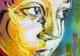 Abstract portrait by C215 in Haiti