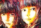 Abstract child portrait by the French artist C215