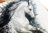Horse splatter drawing by Dino Tomic
