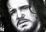 Jon Snow splatter drawing by Dino Tomic