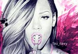 Rihanna 4 color drawing by Fau Navy
