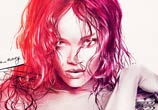Rihanna 6 color drawing by Fau Navy