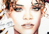 Rihanna 7 color drawing by Fau Navy