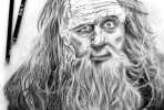 Radagast pencil drawing by Gina Friderici