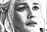 Daenery Targaryen drawing by Helene Kupp