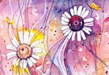 Flower study watercolor painting by Jane Beata Lepejova