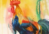 Cock painting by Jonathan Knight Art