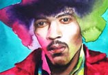 Jimi Hendrix portrait painting by Jonathan Knight Art