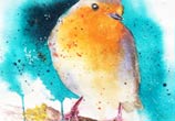 Robin Birds mixedmedia by Jonathan Knight Art