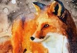 Snow Fall and Fox painting by Jonathan Knight Art