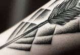 Arrow dotwork tattoo by Kamil Czapiga