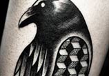 Crow dotwork tattoo by Kamil Czapiga