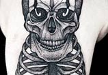 Skeleton Dotwork tattoo by Kamil Czapiga