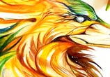 Phoenix Head. color drawing by Katy Lipscomb Art