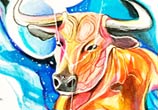 Taurus color drawing by Katy Lipscomb Art