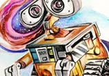Wall E color drawing by Katy Lipscomb Art