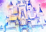Dream castle watercolor painting by Kinko White