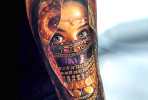 Girl Face tattoo by Led Coult