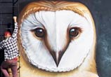 Owl man streetart by Lonac Art