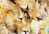Lion Love painting by Louise Terrier