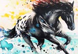 Tropical wild horse mixedmedia by Louise Terrier