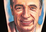 Mr. Rogers portrait tattoo by Nikko Hurtado
