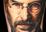 Steve Jobs tattoo portrait by Nikko Hurtado