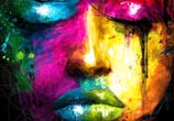 Coloured woman face mixedmedia by Patrice Murciano