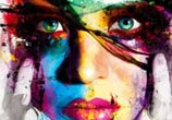 Abstract face, mixed media by Patrice Murciano
