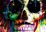 Skull of Jimmy Hendrix, mixed media by Patrice Murciano