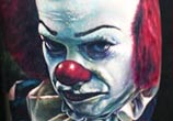 Realistic clown portrait tattoo by Paul Acker