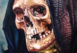 Horror skull tattoo by Paul Acker