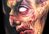Horror monster tattoo by Paul Acker
