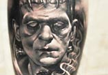 Frankenstein tattoo by Sergey Shanko