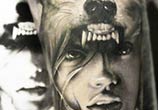 Wolf Woman tattoo by Sergey Shanko