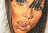 Woman face 2 tattoo by Sergey Shanko