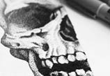Half Skulls drawing by Sneaky Studios
