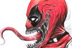 Deadpool Carnage drawing by Stephen Ward