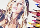 Candice Swanepoel color drawing by The Illestrator
