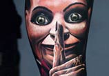 Silence face tattoo by Timur Lysenko