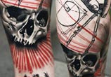 Trash skull tattoo by Timur Lysenko