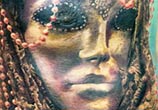 Woman mask tattoo by Zsofia Belteczky